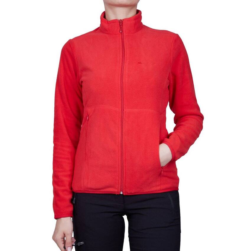 Alpinist Alpha Tam Fermuarlı Kadın Polar Kırmızı