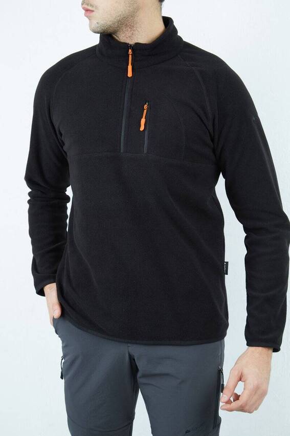 Alpinist Gamma Yarım Fermuarlı Erkek Polar Siyah