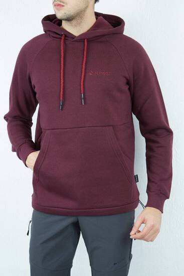 Alpinist Delta Kapşonlu Sweatshirt VİŞNE - Thumbnail
