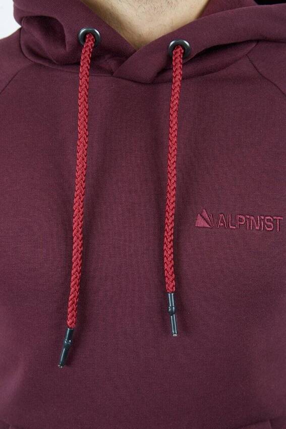 Alpinist Delta Kapşonlu Sweatshirt VİŞNE - 4