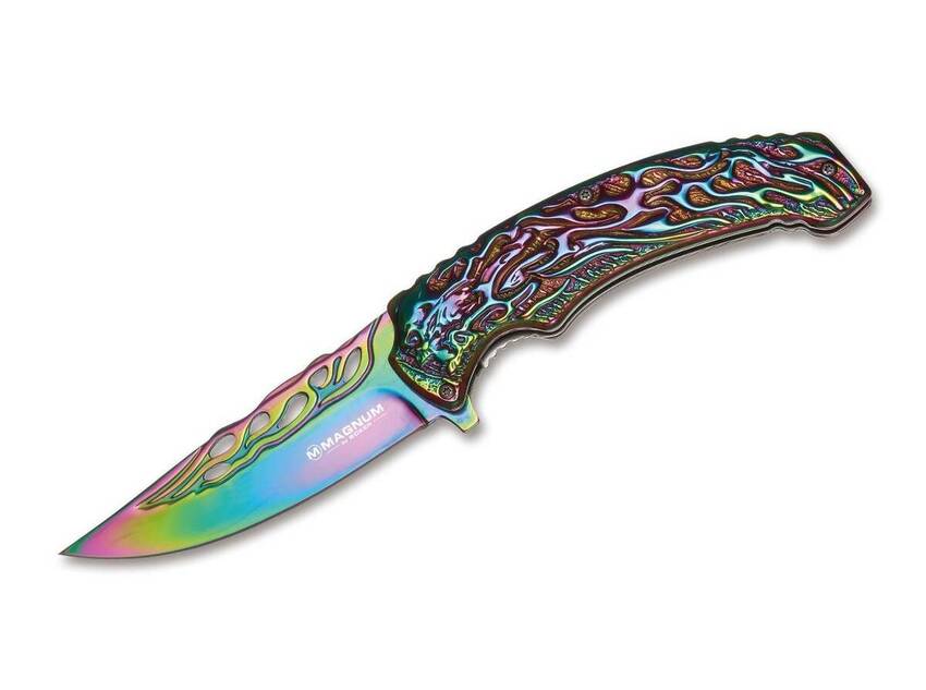 Böker Magnum Rainbow Flaming Skull Çakı - 1