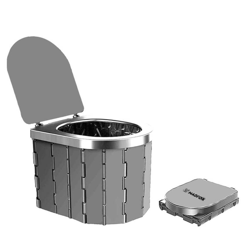 Madfox Bi-Pot Katlanır Portatif Kamp Tuvaleti [WC] GRİ - 2