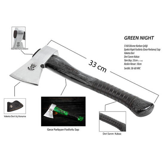 Green Night 33 cm Kamp Baltası - Thumbnail