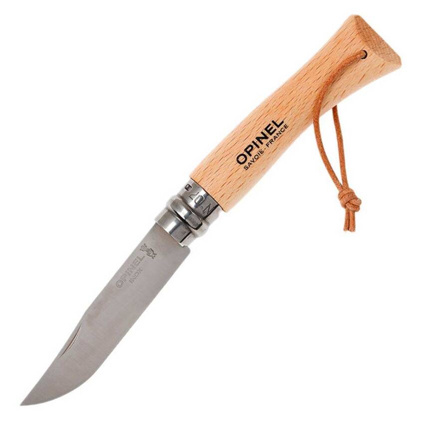 Opinel Inox 7 No Ahşap Deri Askılı Paslanmaz Çelik Çakı - 2