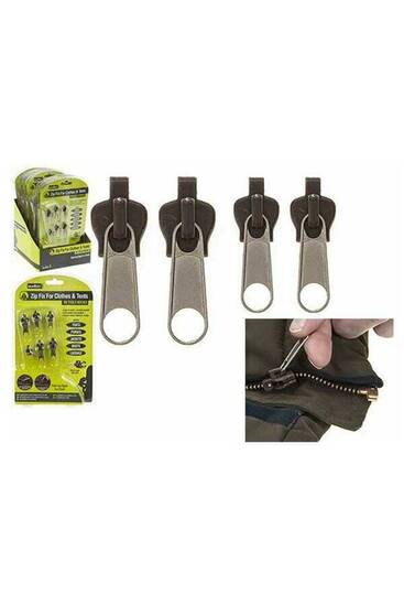 Summit Replacement Zip Fix Kit Fermuar Onarım Kiti 6'lı Paket Black - Thumbnail
