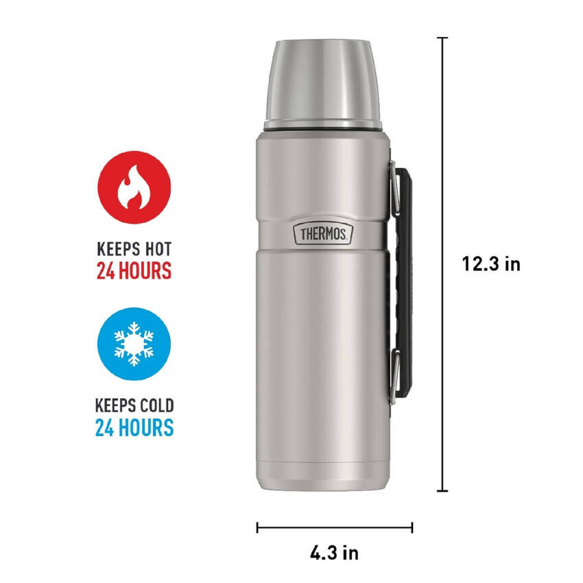 Thermos SK2010 Stainless King Large Matte Stainless Steel 1.2 lt. 163963-AK - 6