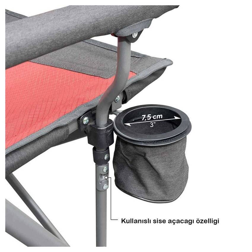 Uquip Roxy Yüksek Konforlu & Takviyeli Katlanır Kamp Sandalyesi Mahogany-Melange - 4